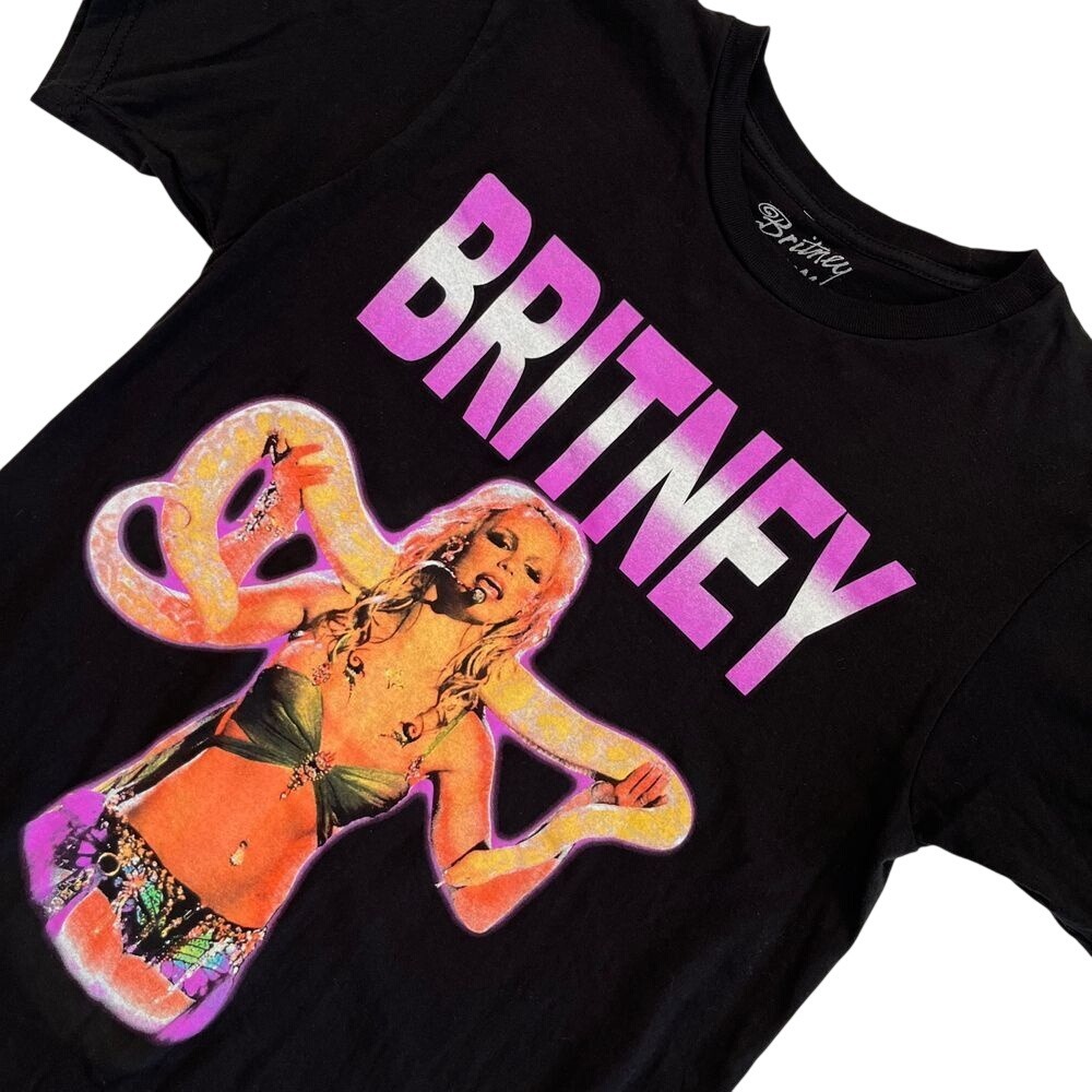 Britney Spears I'm a Slave For You Black T-Shirt, Britney Spears Size Medium 259